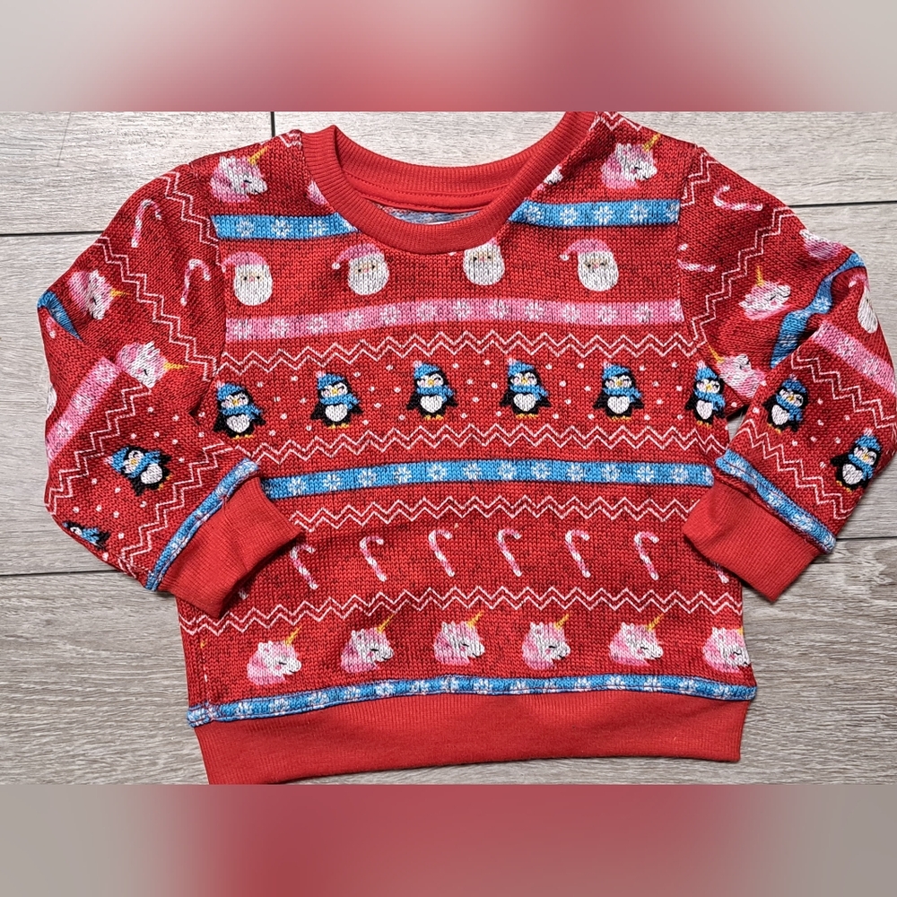 New George Red Kids Holiday Sweatshirt